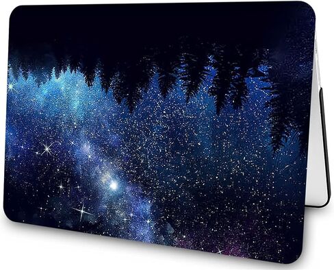 Compatible with MacBook Pro 14 Inch Case 2023/2022/2021 Release M3 A2918 A2992/M2 A2779/A2442 M1 Pro Max Chip, Plastic Hard Shell Case & Keyboard Cover & Screen Protector - Forest Night Sky in Kuwait