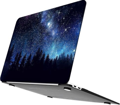 Compatible with MacBook Pro 14 Inch Case 2023/2022/2021 Release M3 A2918 A2992/M2 A2779/A2442 M1 Pro Max Chip, Plastic Hard Shell Case & Keyboard Cover & Screen Protector - Forest Night Sky in Kuwait