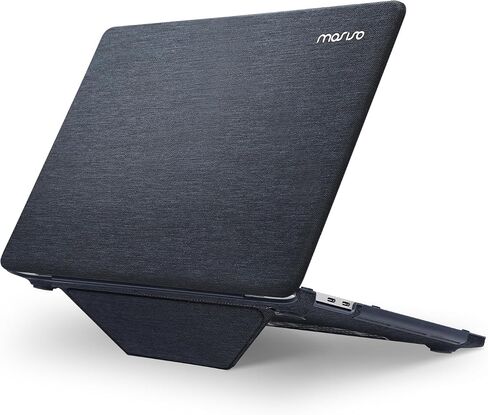 MOSISO Compatible with MacBook Pro 13 inch Case M2 2025, 2024, 2023, 2022-2016 A2338 M1 A2251 A2289 A2159 A1989 A1708 A1706, Knit Fabric Coated Plastic Hard Shell Case with Fold Kickstand, Black in Kuwait