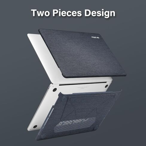 MOSISO Compatible with MacBook Pro 13 inch Case M2 2025, 2024, 2023, 2022-2016 A2338 M1 A2251 A2289 A2159 A1989 A1708 A1706, Knit Fabric Coated Plastic Hard Shell Case with Fold Kickstand, Black in Kuwait
