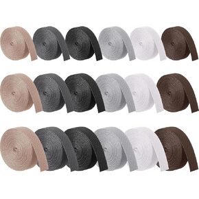 18 Rolls 1" & 1.5" & 3/4" Heavy Webbing for Sewing Crafts 90 Yard 6 Colors Webbing Sewing Strap for Tote Canvas Bags Handles Making Outdoor Supplies DIY Projects