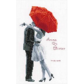 Vervaco Counted Cross Stitch Kit Under My Red Umbrella 8" x 12.4"