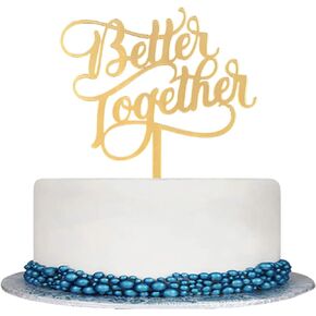 Better Together Cake Toppers Bridal Shower, Mr and Mrs, Wedding Party Decorations, Mirror Gold Acrylic