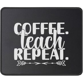 Coffee Teach Trek Funny Teacher Mouse Pad - هدايا للمعلمين - أفضل هدايا تقدير المعلم - أفكار هدايا عشاق القهوة Mouse Mat 9.5 Inch