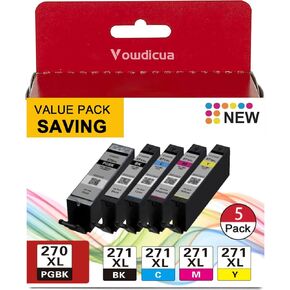 PGI-250XL/CLI-251XL High Yield Ink Cartridge 5 Color Value Pack Compatible Replacement for Canon 250 and 251 Ink Cartridges iP7220 iP8720 iX6820 MX722 MX922 MG5520 MG6620 MG7120 MG6320 Printer
