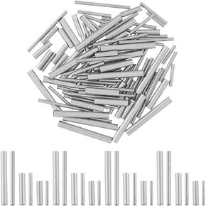 DICOSMETIC 200pcs 5 Sizes Metal Long Tube Beads 10mm/15mm/20mm/25mm/30mm Noodles Beads Stainless Steel Straight Tube Spacer Beads for Jewelry Making, Hole: 1-2.5mm