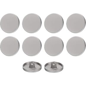 HARFINGTON 10pcs 16L Metal Round Flat Sewing Buttons 10mm Alloy Shank Craft Replacement Button for Men Women Suit Woolen Coat Shirt Trousers Sewing Crafts, Silver Tone