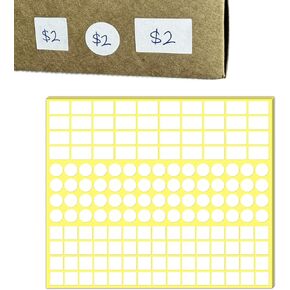 4000 Pieces, 3 Sizes - White Price Stickers, Small Pricing Tag Labels to Write On - 0.75 x 0.5 inch + 0.5 inch