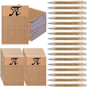 30 Sets Pi Day Gfits 30 Pi Number Mini Notepads and 30 π Funny Bamboo Pens International Math Day Party Favors Classroom Prizes School Supplies for Mathematics Students Teachers Enthusiast