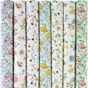 7pcs Fat Quarter Fabric Bundles 100% Cotton 18 x 22''(46cm x 56cm) Quilting Cotton Craft Fabric Pre-Cut Squares Sheets for Patchwork Sewing Quilting Crafting