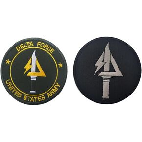 2Pcs Delta Force Military Tactical Embroidered Patches Armband Backpack Badge with Hook Backing for Clothing Patch, picture