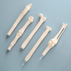 MAXLEAF 5PCS Cute Bones 0.5mm Ballpoint Pens Funny Nurse Doctors Accessories for Work Aesthetic Gel Pen Blue Ink Set for Medical Assistant Nursing Doctor Students Essentials Nurse Week Gifts