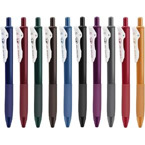 10 Colored Gel Ink Pens, 0.5 mm Fine Point Gel Pen with Quick Dry Ink, Retro Ballpoint Pens for Journaling Drawing Doodling and Notetaking