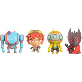 Super 7 Netflix Anime Eden 3" Supervinyl Action Figure - 4 Piece Bundle Set - E-92, A-37, Sara, and Zero.