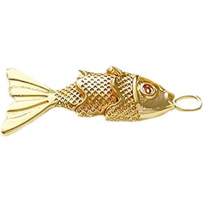 Gold Fish Charm Pendant,Sea Animal Golden Fish Shaped Gold Plated Pendants Pave Ocean Pendants for Men Women for DIY Bracelet Necklace Earrings Beading and Jewelry Making