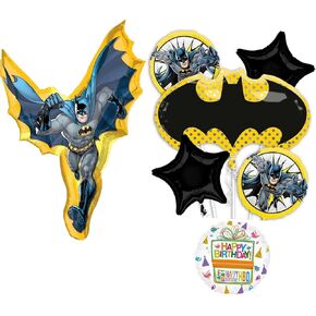 Anagram Batman Birthday Party Supplies 7pc Balloon Bouquet Decorations