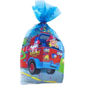 Firefighter Birthday - Pack of 20 Firetruck Birthday Bags with twist ties Party Treat Bags for Birthday party Cellophane Party Favor Bags for Boys Fire Truck Birthday Goodie Bags Boys Goodie Bags