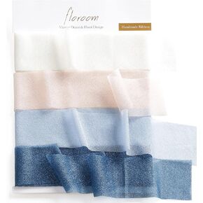 Floroom Chiffon Ribbon Shiny Ribbon Ombre Colors Chart for Wedding Invitations, Bridal Bouquets, Gifts Wrapping, Decorations, DIY Crafts (Cream +Nude +Blush +Dusty Rose)