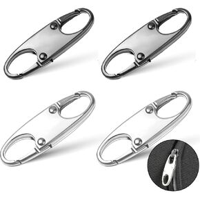 4 Pack Zipper Clips Theft Deterrent Zippers Pull Replacement, Keep The Backpack Luggage Case Zipper Closed Locks (Black)
