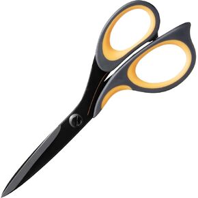 Deli Multipurpose Scissors, Comfort-Grip Handles Sharp Scissors for Office Home School Craft Sewing Fabric Supplies (8.27", Black)