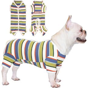 TONY HOBY Dog Pajamas, Male Dog Warm Pajamas with Thermal, Dog Jumpsuit Pajamas for Small Medium Dog (Navy Blue, Boy, L)