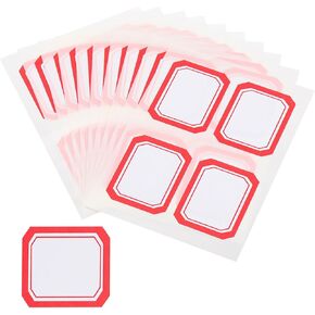 M&G 200 Pcs Name Tag Stickers, Name Labels Stickers Waterproof Adhesive Labels Blank for Stuff-Daycare Supplies Bottle Clothes Fabric Folder Office Camp, 35x45mm, Red White