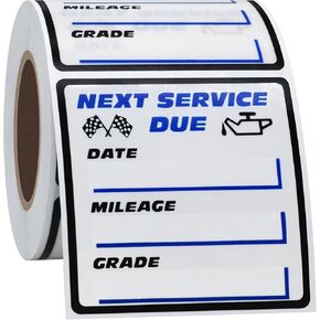 Oil Change Stickers 2x2 inch 200 pcs Service Reminder Labels Window Stickers for Cars Transparent PET (Next)