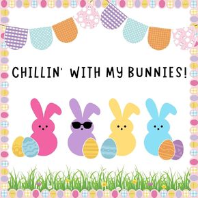 94Pcs Easter Classroom Bulletin Board Decoration Kit Colorful Easter Egg Bunny Paper Bulletin Board Set for Spring Easter Classroom Office Home Wall Decoration