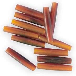 30 pcs Amber Horn Genuine Hair Pipe Beads 1.5" (1 ½ Inch) for Native American Jewelry Making and chokers