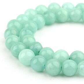 Natural Stone Beads Gemstone Beads for Jewelry Making Supplies- Crystal Beads for Bracelets, 10mm Beads Round Beads for Craft(35-38pcs, 10mm, Burma Jade)