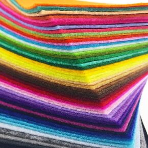 Misscrafts 48pcs 12 "× 12" 1 مم Soild Soild شعرت بوكس ​​ورقة غير المنسوجة حزمة DIY Craft Patchwork مربعات خياطة متنوعة