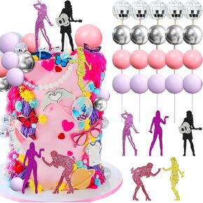 LaVenty Singer Birthday Cake Decoration Party Decorations Birthday Girls Theme Photo Backdrop Era Party Music Fans Lover Party Supplies