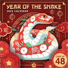 TF PUBLISHING 2025 Year of the Snake Wall Calendar - Large Grids for Appointments and Scheduling - Vertical Monthly Wall Calendar 2025 - Home and Office Organization - Premium Matte Paper - 12"x12"