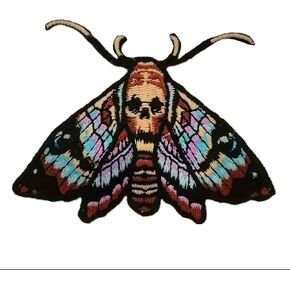 Skull Moth Embroidered Patch Applique Iron on Patches for Clothing Jackets T-Shirt Backpacks.…