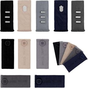 10 Pcs Elastic for Pants Waist Extenders for Pants Waistband Extender Adjustable Elastic Button Extender Waistband Expanders for Men Women Jeans