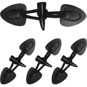 MAGICLULU 4 Pairs Leather Horn Coat Buttons PU Leather Sew-on Toggles Closures Resin Horn Button Sewing Accessories for Overcoat Windbreaker Knitwear