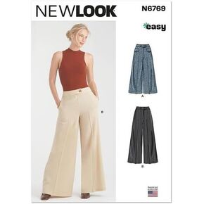 New Look Misses' Semi-Fitted Petite Pants Sewing Pattern Packet, Design Code N6769, Sizes 10-12-14-16-18-20-22, Multicolor