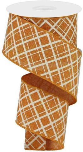 Thick/Thin Diagonal Check Wired Edge Ribbon - 10 Yards (Royal Blue, White, 2.5 Inch) in Saudi Arabia