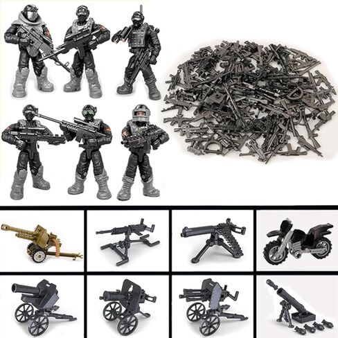 8 PCS Building Block City Plicman Action FIGURES MINI مع إكسسوارات متعددة الأسلحة العسكرية SWAT Model Agembly Building Toys Party Party Gift for Boys in Saudi Arabia