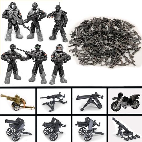 8 PCS Building Block City Plicman Action FIGURES MINI مع إكسسوارات متعددة الأسلحة العسكرية SWAT Model Agembly Building Toys Party Party Gift for Boys in Saudi Arabia