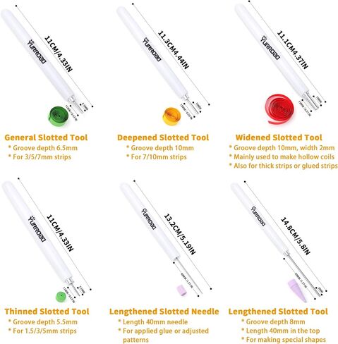 YURROAD 6pcs Quilling Slotted Tool Paper Quilling Pen in Saudi Arabia