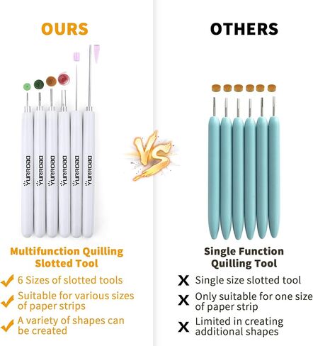 YURROAD 6pcs Quilling Slotted Tool Paper Quilling Pen in Saudi Arabia