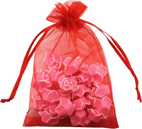 QIANHAILIZZ 8 x 12 Inch 100 pcs Drawstring Bags Organza Fabric Jewelry Gift Pouch Candy Pouch Wedding favors B231 (red) in Kuwait