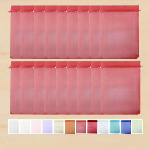 QIANHAILIZZ 8 x 12 Inch 100 pcs Drawstring Bags Organza Fabric Jewelry Gift Pouch Candy Pouch Wedding favors B231 (red) in Kuwait