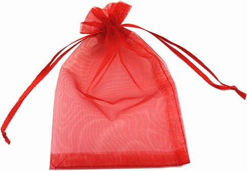 QIANHAILIZZ 8 x 12 Inch 100 pcs Drawstring Bags Organza Fabric Jewelry Gift Pouch Candy Pouch Wedding favors B231 (red) in Kuwait