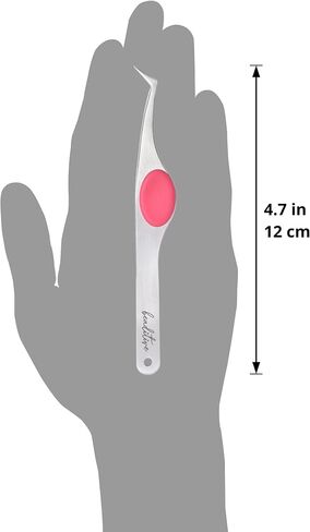 Beaditive High Precision Angled Tip Tweezers with Cushion Grip - 4.7" Craft Tweezers for Sewing, Beading & DIY Crafts - Non-Serrated Jewelry Tweezers with Fine Angled Tips - Stainless Steel (Fuchsia) in Saudi Arabia