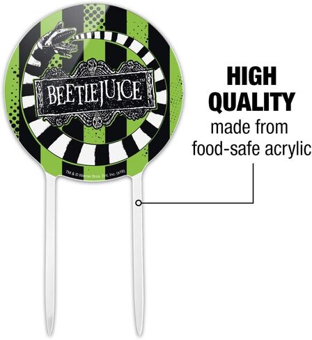 Acrylic Beetlejuice Beetle Worm Cake Topper Party Decoration for Wedding Anniversary Birthday Graduation in Saudi Arabia