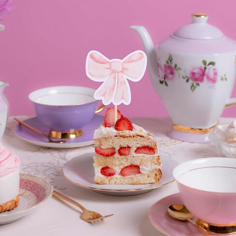 32 PCS القوس الكب كيك أعلى القبعات ، القوس الوردي أعلى الكعكة ، القوس ، TIE CUP اختيارات ، ديكورات كعكة القوس الورقية لحفل عيد ميلاد العزوبية حفلة استحمام الطفل الذكرى السنوية in Kuwait