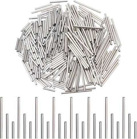 Dicosmetic 200pcs 5 أحجام حبات أنبوب طويلة الأنبوب 10 مم/15 مم/20 مم/25 مم/30 مم حبات من الفولاذ المقاوم للصدأ الفولاذ المقاوم للصدأ لصنع المجوهرات ، ثقب: 1-2.5 ملم in Kuwait