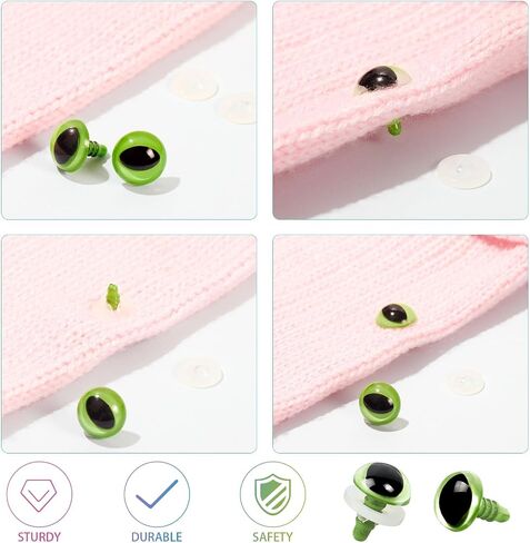 Mucunnia 80pcs 12-18 ملم عيون سلامة بلاستيكية لأميجورومي قطة عيون لعيون السلامة الحرفية لعينات Dragon دمية الكروشيه للحيوانات المحشوة مع الغسالات للحرف اليدوية ، ديكورات الدمية (5 ألوان) in Kuwait